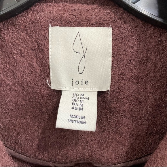 Joie | Mulberry Color Wool Blend Boiled Cropped Shacket - Picture 3 of 10